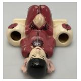Vintage WEIL WARE California Art Pottery Asian Girl Wall Pocket Planter 8.5"