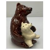 Vintage Collectible Ceramic Arts Sudio Brown Bear And Bear Cub Salt & Pepper Shakers Set 4 1/4"