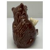 Vintage Collectible Ceramic Arts Sudio Brown Bear And Bear Cub Salt & Pepper Shakers Set 4 1/4"