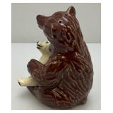 Vintage Collectible Ceramic Arts Sudio Brown Bear And Bear Cub Salt & Pepper Shakers Set 4 1/4"