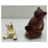 Vintage Collectible Ceramic Arts Sudio Brown Bear And Bear Cub Salt & Pepper Shakers Set 4 1/4"