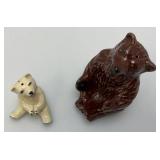 Vintage Collectible Ceramic Arts Sudio Brown Bear And Bear Cub Salt & Pepper Shakers Set 4 1/4"