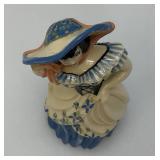 Vintage Collectible Ceramic Arts Sudio MISS LUCINDY Blue Figurine 7"