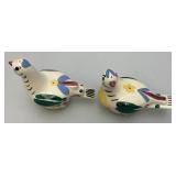 Vintage CLEMINSONS Pottery DISTLEFINKCeramic Retro Quail Salt And Pepper Shakers 4 3/;4"