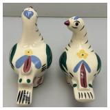 Vintage CLEMINSONS Pottery DISTLEFINKCeramic Retro Quail Salt And Pepper Shakers 4 3/;4"