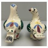 Vintage CLEMINSONS Pottery DISTLEFINKCeramic Retro Quail Salt And Pepper Shakers 4 3/;4"