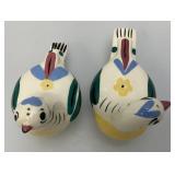 Vintage CLEMINSONS Pottery DISTLEFINKCeramic Retro Quail Salt And Pepper Shakers 4 3/;4"