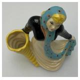 Vintage Collectible  Ceramic Arts Sudio Girl With Cornucopia Planter 7"