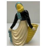 Vintage Collectible  Ceramic Arts Sudio Girl With Cornucopia Planter 7"