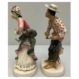 Vintage 1957 Collectible GEO. Z. Lefton Dancing Couple Ceramic Figurines 8 1/2" & 8 3/4"