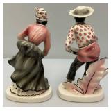 Vintage 1957 Collectible GEO. Z. Lefton Dancing Couple Ceramic Figurines 8 1/2" & 8 3/4"