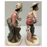 Vintage 1957 Collectible GEO. Z. Lefton Dancing Couple Ceramic Figurines 8 1/2" & 8 3/4"