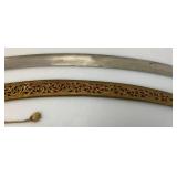 Ceremonial Sword Indian Groom Wedding With Hilt 35.5" Leopard And Rabbit Brass Handle