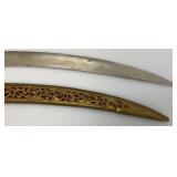 Ceremonial Sword Indian Groom Wedding With Hilt 35.5" Leopard And Rabbit Brass Handle