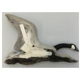 3 Vintage Ceramic Geese Wall Hangings Hand painted 1= 15" x 16.5", 1= 16" x 18.5" & 1= 10" x 13.5"
