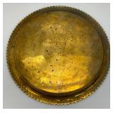 Vintage Heavy Brass Etched Serving Tray With Saudia Arabia Engraved 13 3/8"