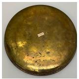 Vintage Heavy Brass Etched Serving Tray With Saudia Arabia Engraved 11"