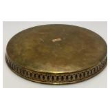 Vintage Heavy Brass Etched Serving Tray With Saudia Arabia Engraved 11"
