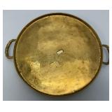 Vintage Heavy Ornate Brass Etched Serving Tray With Saudia Arabia Engraved 12"