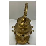 Vintage Ornate Heavy Brass Tilting Coffee/Tea Pot With Warmer 13" Tall