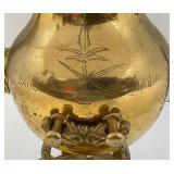 Vintage Ornate Heavy Brass Tilting Coffee/Tea Pot With Warmer 13" Tall