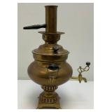 Antique Collectible Traditional Turkish Brass Tea Urn 17.5" Tall Antique Copper And Brass Turkish Dallah Arab Coffee Pot, Middle East Islamic