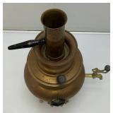 Antique Collectible Traditional Turkish Brass Tea Urn 17.5" Tall Antique Copper And Brass Turkish Dallah Arab Coffee Pot, Middle East Islamic