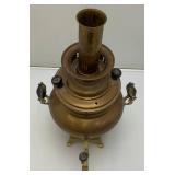 Antique Collectible Traditional Turkish Brass Tea Urn 17.5" Tall Antique Copper And Brass Turkish Dallah Arab Coffee Pot, Middle East Islamic