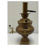 Antique Collectible Traditional Turkish Brass Tea Urn 17.5" Tall Antique Copper And Brass Turkish Dallah Arab Coffee Pot, Middle East Islamic