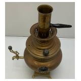 Antique Collectible Traditional Turkish Brass Tea Urn 17.5" Tall Antique Copper And Brass Turkish Dallah Arab Coffee Pot, Middle East Islamic