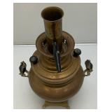 Antique Collectible Traditional Turkish Brass Tea Urn 17.5" Tall Antique Copper And Brass Turkish Dallah Arab Coffee Pot, Middle East Islamic