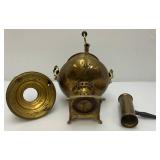 Antique Collectible Traditional Turkish Brass Tea Urn 17.5" Tall Antique Copper And Brass Turkish Dallah Arab Coffee Pot, Middle East Islamic
