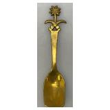 Set Of 11 Vintage Collectible Saudi Arabia Souvenir Gold Plated Miniature Spoons 4 1/4" 1=5 1/4"