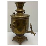 Antique Imperial Russian Tula Charcoal Heavy Brass Samovar With Stamps 19 1/4" Tall