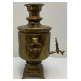 Antique Imperial Russian Tula Charcoal Heavy Brass Samovar With Stamps 19 1/4" Tall