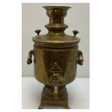 Antique Imperial Russian Tula Charcoal Heavy Brass Samovar With Stamps 19 1/4" Tall