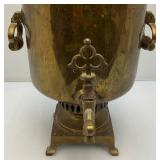 Antique Imperial Russian Tula Charcoal Heavy Brass Samovar With Stamps 19 1/4" Tall