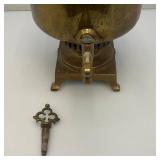 Antique Imperial Russian Tula Charcoal Heavy Brass Samovar With Stamps 19 1/4" Tall