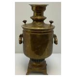 Antique Imperial Russian Tula Charcoal Heavy Brass Samovar With Stamps 19 1/4" Tall