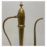 23.5" Etched Brass Ewer: 1950