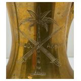 Vintage Heavy Etched Brass Saudi Arabia Indian Made DallaCoffee Pot 12"