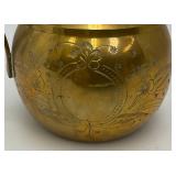 Vintage Heavy Etched Brass Saudi Arabia Indian Made DallaCoffee Pot 12"