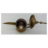 Vintage Heavy Etched Brass Saudi Arabia Indian Made DallaCoffee Pot 12"