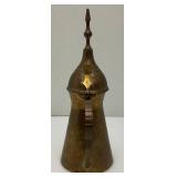 Vintage Etched Brass Suadi Arabia Dallah Coffee pot 11.5"