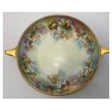 Vintage Rosenthale Hand painted Grape & Floral Adorned Double Handled Bowl