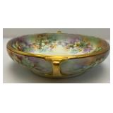 Vintage Rosenthale Hand painted Grape & Floral Adorned Double Handled Bowl