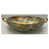 Vintage Rosenthale Hand painted Grape & Floral Adorned Double Handled Bowl