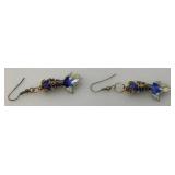 Vintage Cloisonne Fish 1 1/4" Earrings