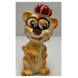 Vintage Porcelain Lion Pin Cushion Scissor Sewing Tool Holder 6"