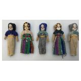 Group Of Vintage Worry Dolls 3 1/2"